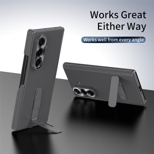 Etui til Samsung Galaxy Z Fold 7, Sammenfoldeligt Cover med Stander Grey