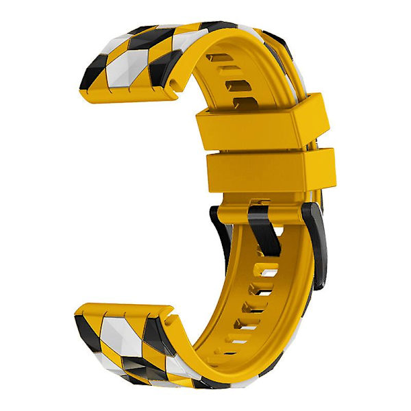 For Garmin Fenix 7/Descent G1/Epix Gen2 Silikone Urrem Fodboldmønster 22mm TPE Urrem Yellow