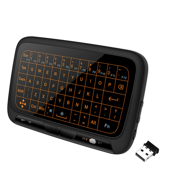 1 trådløs pekeplate &amp; Tastatur 1 Usb-mottaker 1 Usb-ladekabel 1 Engelsk Brukerhåndbok Sort B