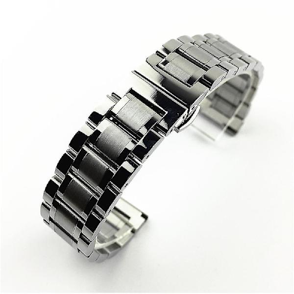 12mm/14mm/15mm/16mm/17mm/18mm/19mm/20mm/21mm/22mm/23mm/24mm/26mm ruostumattomasta teräksestä watch , jossa tasainen kansi 21mm Silver