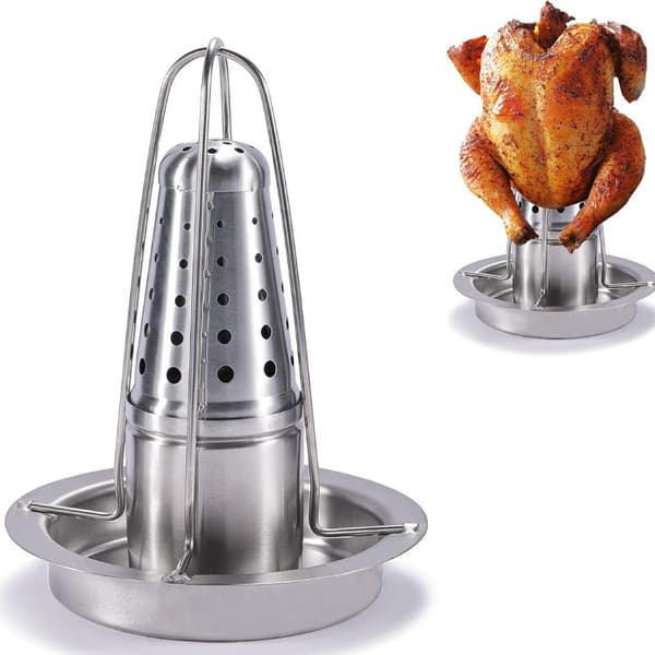 Ølboks kyllingholder for grill og røyker