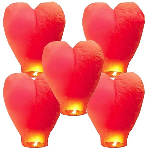Hjerteformede Kongming-lanterner