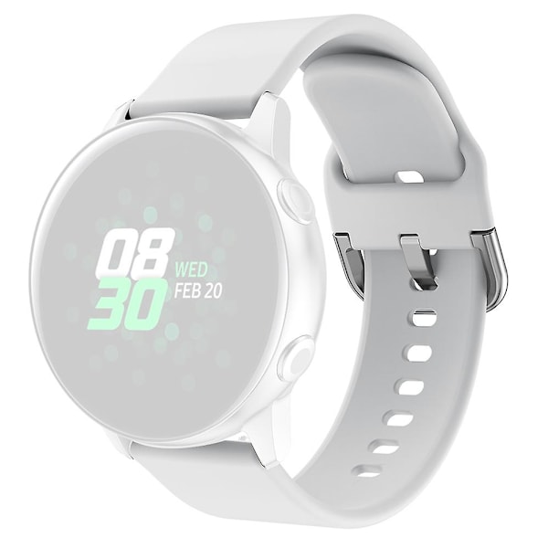 Samsung Galaxy Watch 5 40mm/44mm/Watch 5 Pro 45mm/Watch4 40mm/44mm/Watch4 Classic 42mm:lle neliön muotoinen solkisuunnittelu silikoniranneke rannehihna White