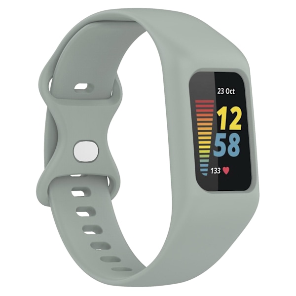 Integreret silikoneurrem til Fitbit Charge 6/5/4/3, urrem med etui Grey