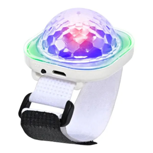 USB LED-scenljus, uppladdningsbar minidiskoljus för handleden White