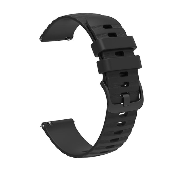 For Garmin Vivoactive 4s 18 mm bølgete prikket ensfarget silikonklokkebånd CJV Black