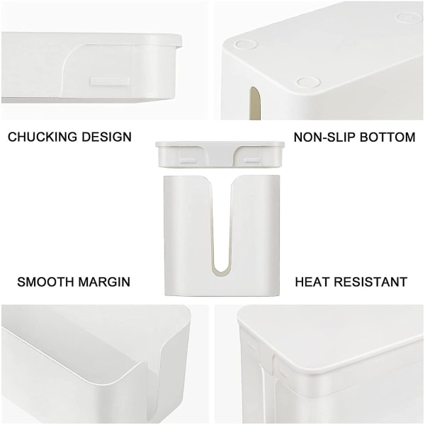 Cable Management Box, Cord Organizer Box Cover White