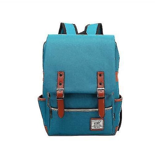Mote Vintage Laptop Ryggsekk Dame Menn Canvas Vesker Ryggsekker BLUE 1