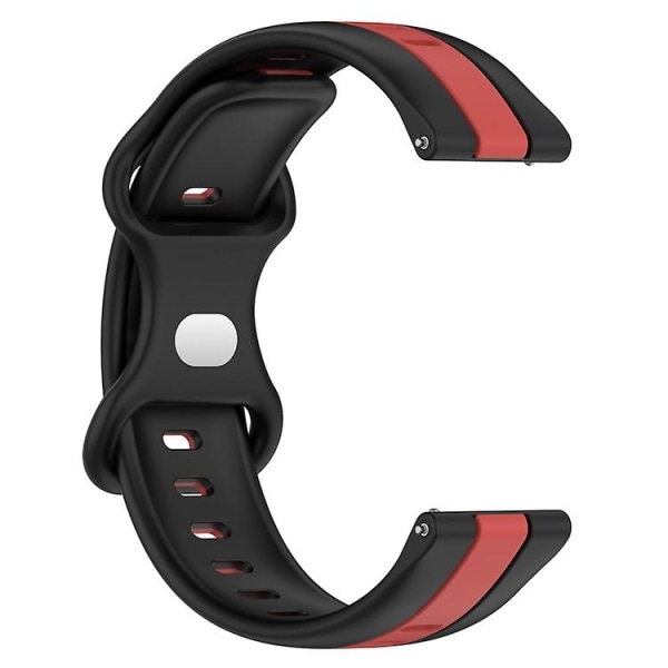 För Garmin Forerunner Sq2 Music 20mm Butterfly Spänne Tvåfärgad silikon watch QNV Black-Red