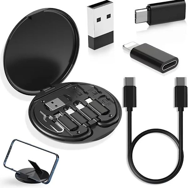 4-i-1 USB-C till Lightning Adapter Set (Svart)