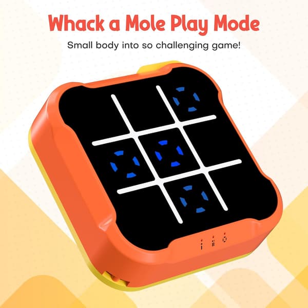 Tic Tac Toe-spel för barn: 4-i-1 bärbart sensoriskt pusselspel (Orange) Orange