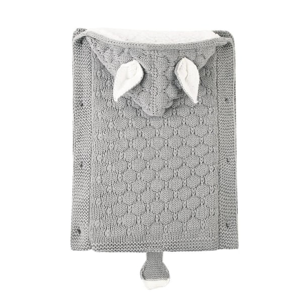 Nyfödda Barnvagn Sovsäck Baby Stickad Swaddle Fotpåse Light Grey