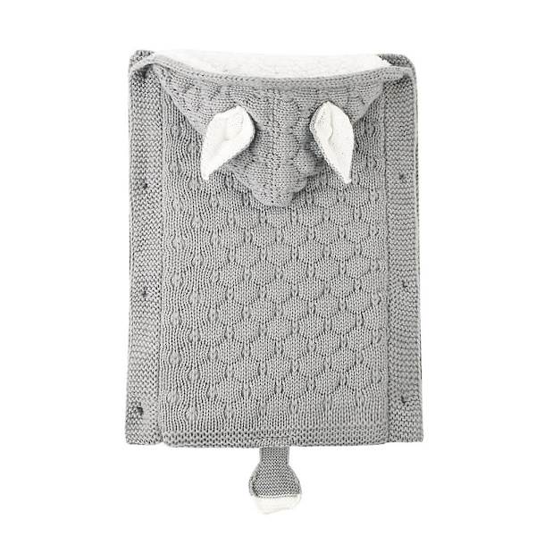 Nyfødte Klapvogn Sovepose Baby Konvolut Strikket Swaddle Fodpose Light Grey