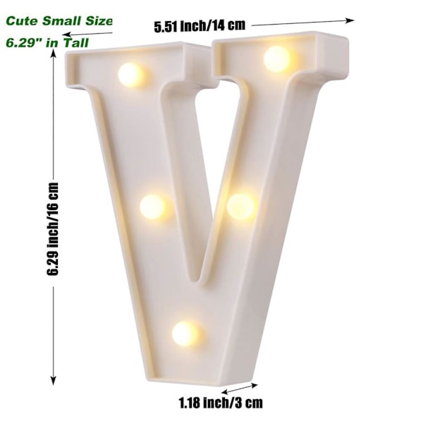 Led Bogstav Lyskontakt Design Vandafvisende Alphabet Bogstav Natlys Lampe Til Fest Klub Bar Bogstav V