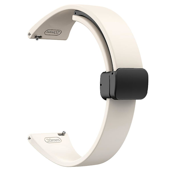 Silikonebånd til Samsung Galaxy Watch6 / Watch6 Classic / Watch 5 Pro / Watch4 Classic, Magnetisk foldelukkespænde 20mm rem Starlight
