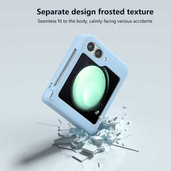 Etui til Samsung Galaxy Z Flip 6, hengselbeskyttelse Light Blue