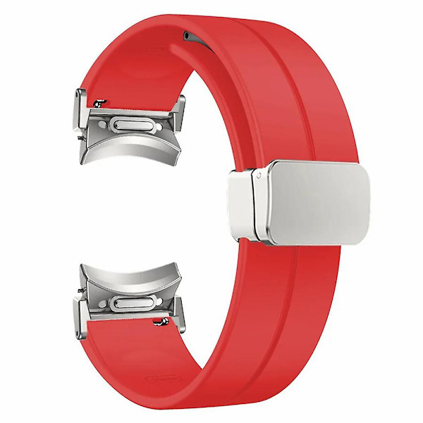 Til Samsung Galaxy Watch4 / Watch 5 / Watch6 Rem til håndled Blødt silikone urrem med magnetisk spænde Red