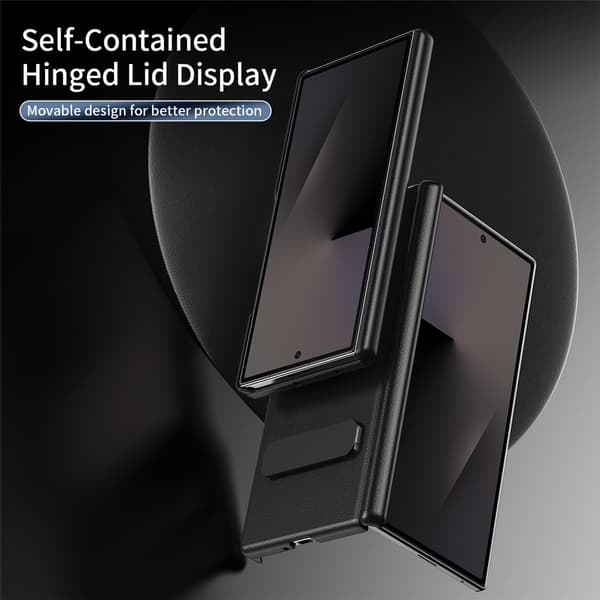 Etui til Samsung Galaxy Z Fold 7, Sammenfoldeligt Cover med Stander (Kompatibelt, Sort) Black