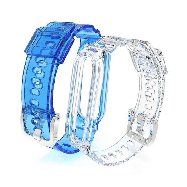 Tvättbart armband Mjukt band Bälte Svettsäkert för Mi Band 8 Smartwatch Armband Transparent orange