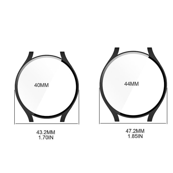För GalaxyWatch 6 Screen Protector Tempered Film+ Case Allinclusive Bumper Shell Transparent 44mm