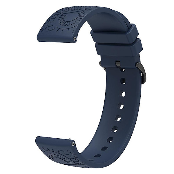 20mm klockarmband Patten silikonband för Garmin Vivomove/samsung Gear Sport/pebble 2/huawei Watch 2 Navy Blue