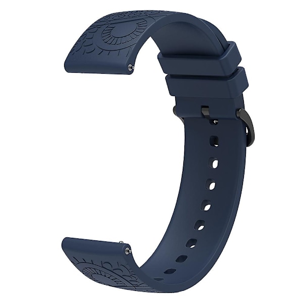 20mm kuvioitu silikoniranneke Garmin Vivomove/samsung Gear Sport/pebble 2/huawei Watch 2 -kellolle Navy Blue