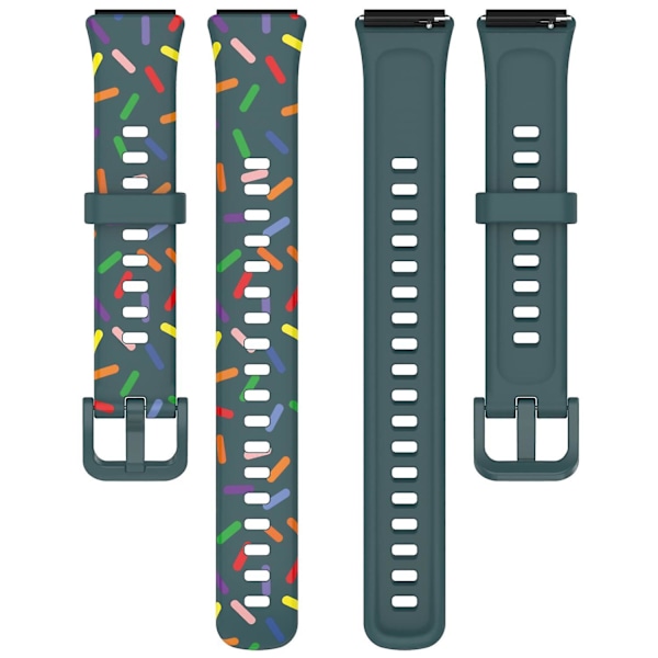 For Huawei Band 7 Spotted Wrist Band Replacement Silicone Watch Strap Green, Green E Huawei Band 7