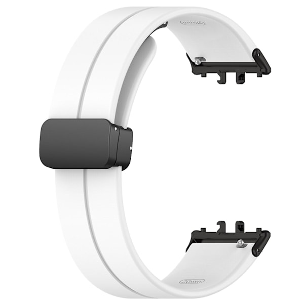 Til Samsung Galaxy Fit3 SM-R390 silikone rem udskiftning armbånd med folde spænde White