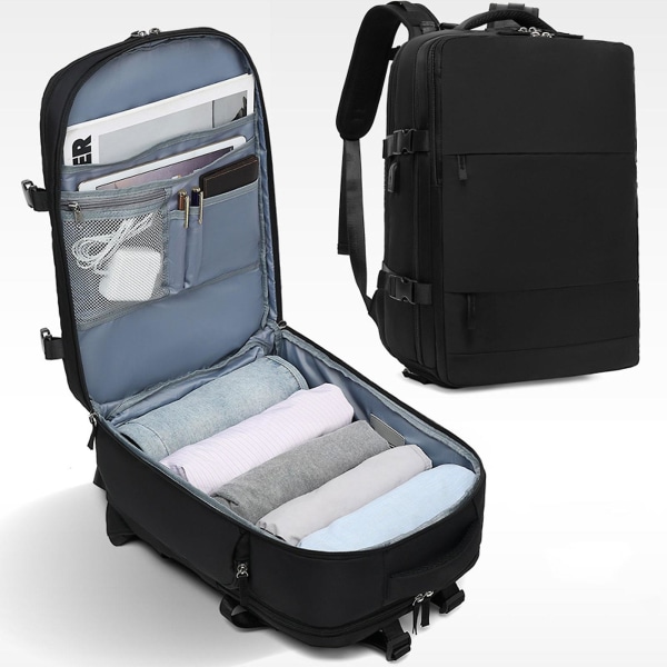 Bedste lette rejserygsæk, afslappet bærbar taske, specialrygsæk til vandreture udendørs sport Black