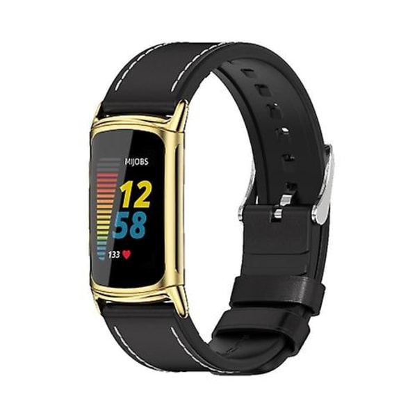 För Fitbit Charge5 Mijobs Tpu + Watch OHN Black-Gold