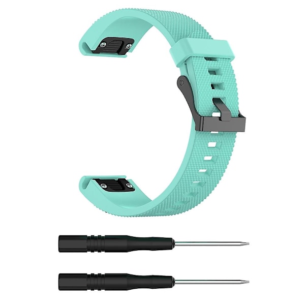 Til Garmin Fenix 5S (20mm) Silikone Rem (Hvid) Mint Green