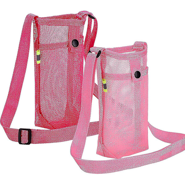 2 kpl vesipulloteline Vesipulloteline Säädettävällä Olkahihnalla Urheiluun Vaellukseen Leirintään Pink x Rose Pink