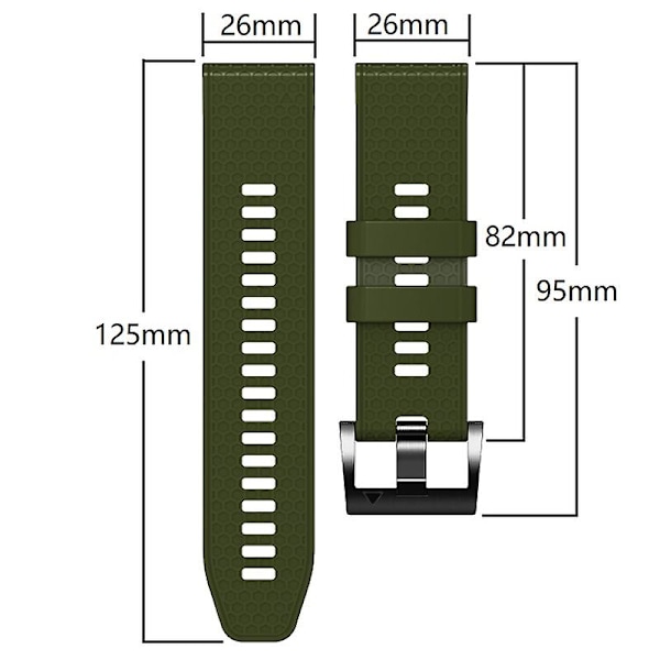 Dot Texture Silikonarmbånd for Garmin Tactix 7 Pro / Fenix 7x / 6x Pro / 5x Plus, 26mm Dual-color klokkestropp Lime Black