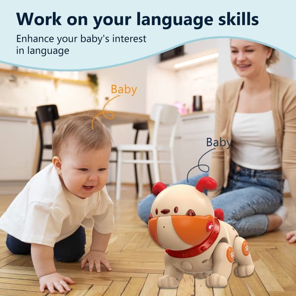 Fjärrstyrd robot-hundleksak, sjunger och dansar, röstinspelning med 4 rösteffekter (blå)