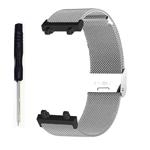 För AmazfitT Rex 2 Justerbar Metal Loop Strap Armband för Smart Watch Armband Silver