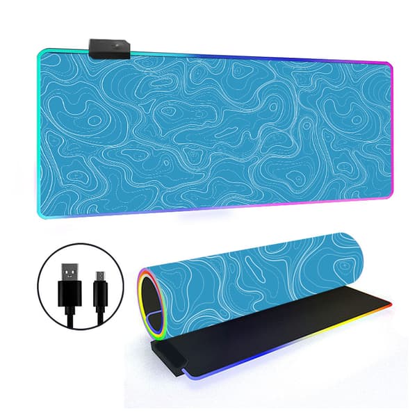 Musematte - Rgb Stor Topografisk Kontur Skrivebordsmatte (Stil 8, 300*800*3Mm)