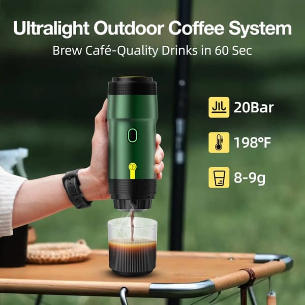 3-i-1 USB Bærbar Kapsel Espressomaskin (Sølv) Silver