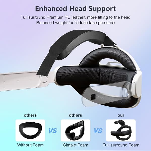 Justerbar erstatningshoderem for Oculus Quest 3
