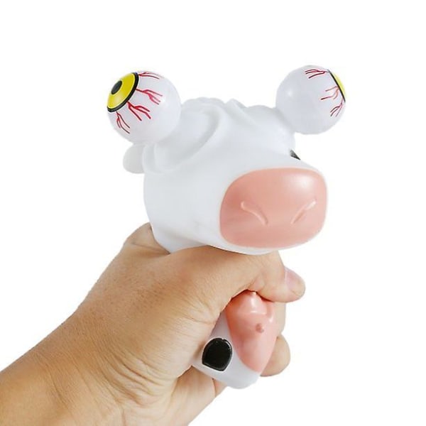 Tegnefilm Animal Squeeze Legetøj med Bom Out Eyes Stress Relief Popping Sensory Toy Cow