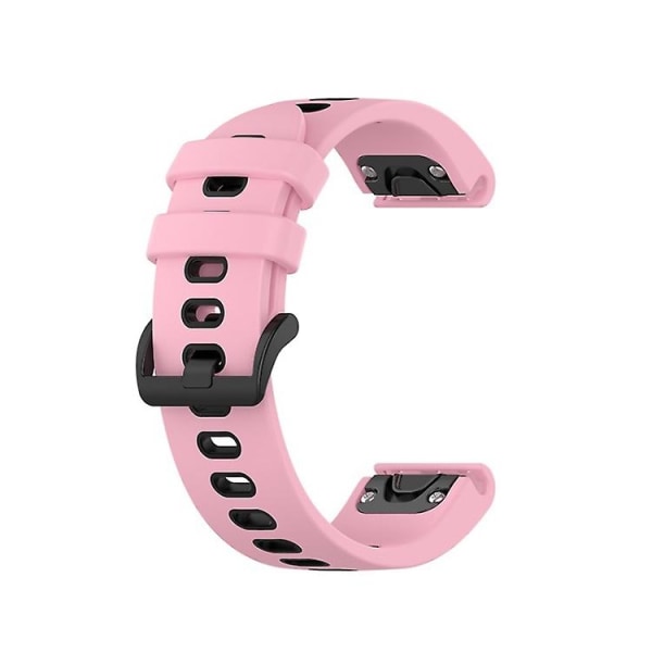 For Garmin Fenix ​​3 26 mm Silikon Sports To-farget klokkebånd RIB Pink-Black
