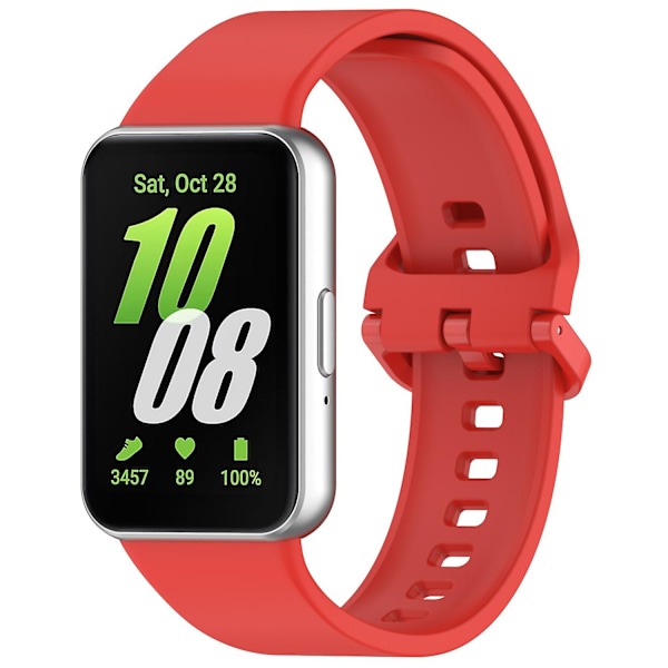 For Samsung Galaxy Fit3 Fleksibel Klokke Rem Silikonbånd Håndleddsarmbånd - Rød Red