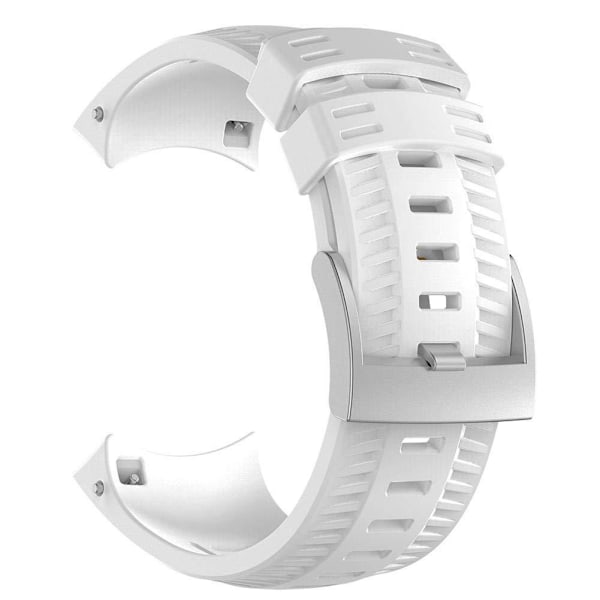 24mm Soft Silicone Strap for Suunto7 9 Baro Strap Replacement Wristband for Suunto D5 Suunto 7 Sport New Smart Watch White [silver buckle]