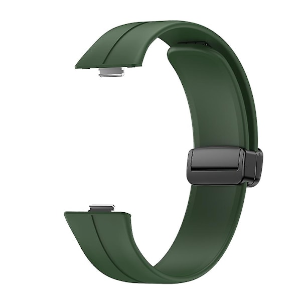 For Huawei Watch Fit 3 Silikonrem med magnetisk foldespenne Green