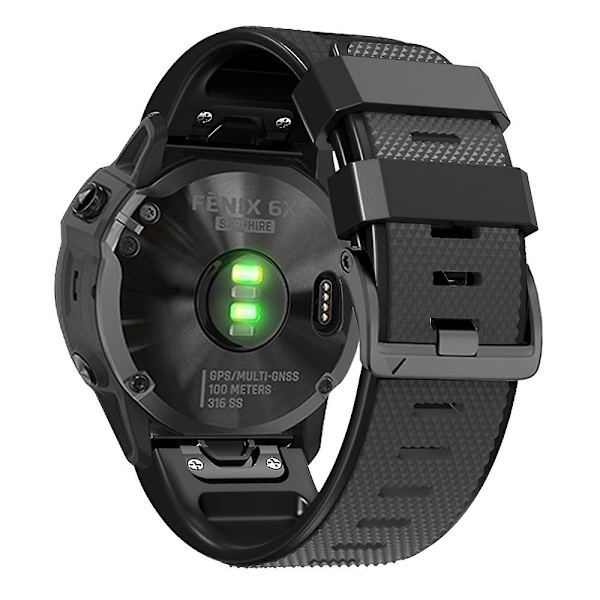 Dual-farge klokkebånd for Garmin Fenix 7 / Forerunner 965 / 955 / 945 / 935, diamanttekstur silikon erstatningsstropp Charcoal Grey Black