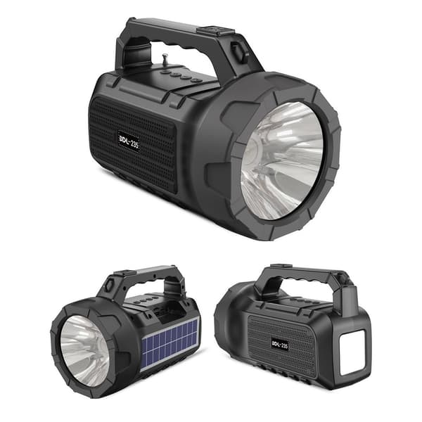 Coluna Bluetooth Bdl-235 Solar, Udendørs FM Radio Understøtter TF/U-Disk/Aux (Sort)