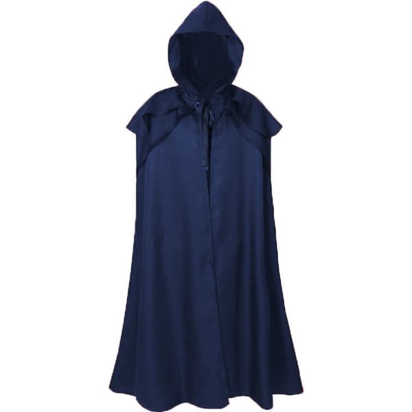 Hettekåpe Kappe Solid Lang Kappe Roll Cosplay Blue L