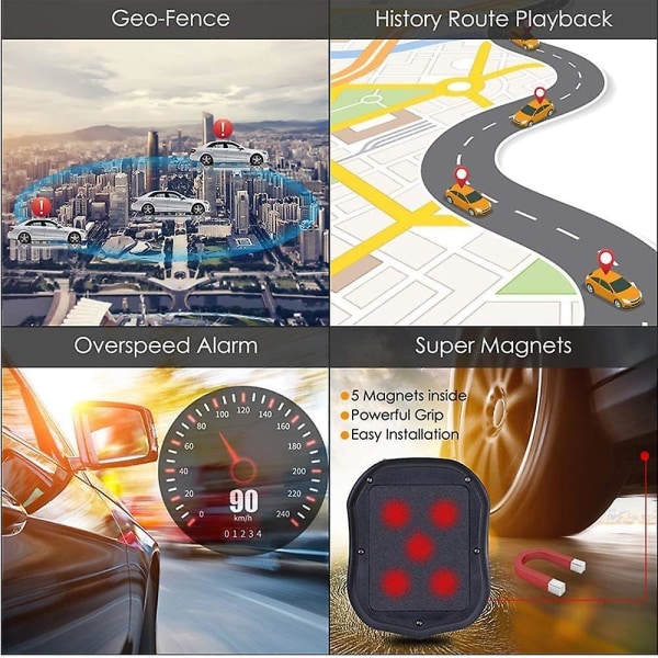 GPS TK905 Sterk magnetisk GPS Tracker For kjøretøy Bil Truck Sanntidsposisjonering Anti-tyverisporing