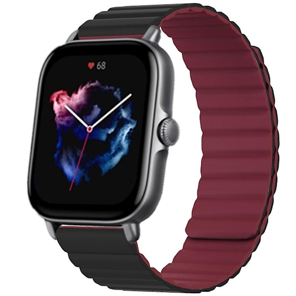 Silikon 20mm Magnetiskt Sportband Rem för Huami Amazfit Gts 4/3/2/1/mini Black Wine Red