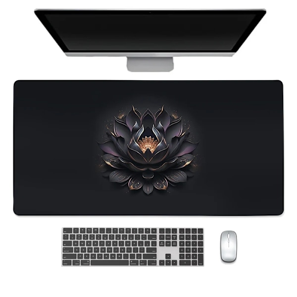 Musmatta Stor Tangentbord Mus Skrivbordsunderlägg (Black Lotus, 300X600X2Mm)