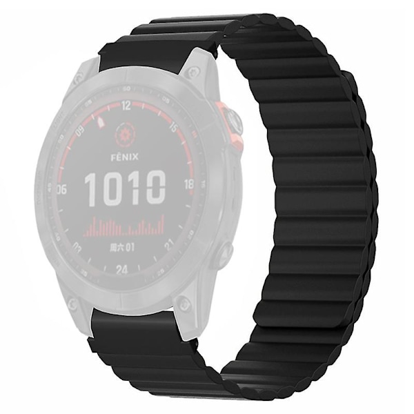 Ersättning magnetiskt silikonarmband för Garmin Fenix 7s/6s/5s, med 20 mm PC-kontakt Black